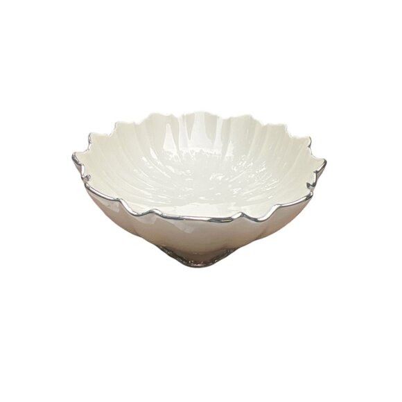 Lenox Vintage Scalloped Porcelain Centerpiece Bowl With Gold Trim 11.5" x 3" Ele - Picture 7 of 9